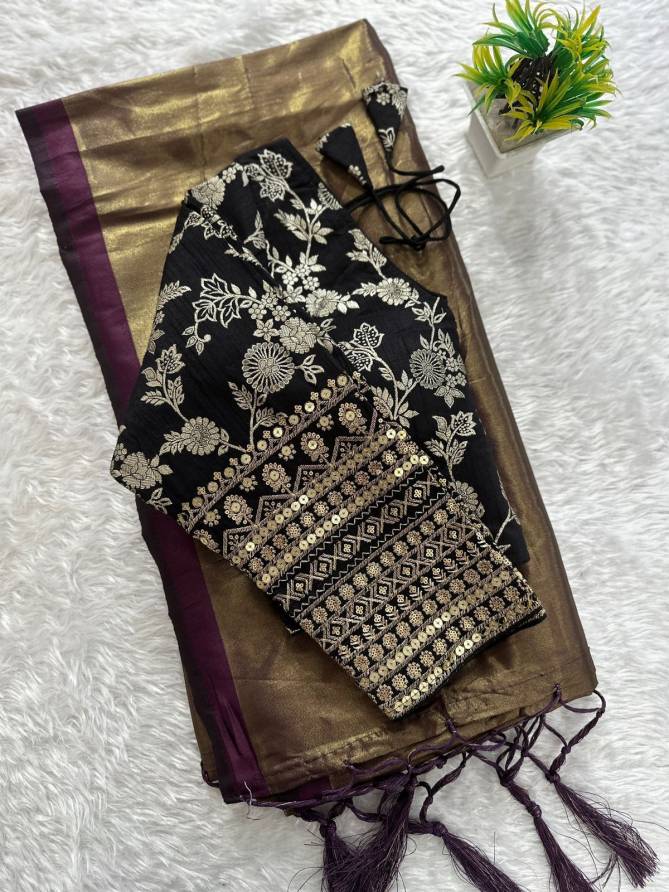 LC 651 By Laabh Pure Soft Tissue Silk Designer Readymade Blouse Sarees Manufacturers