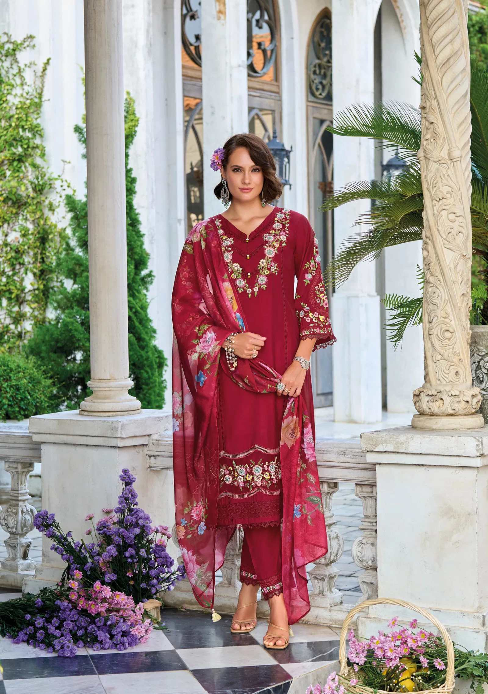 Charchay By Lady Leela Viscose Kurti With Pant Dupatta Wholesale India