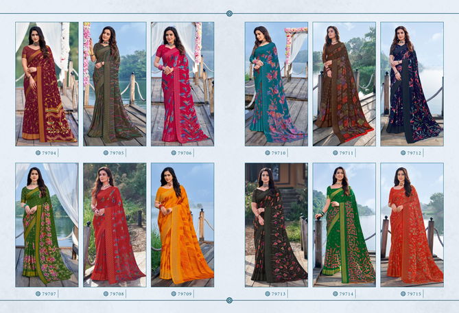 Garishma By Vipul Chiffon Daily Wear Sarees Wholesale Market In Surat