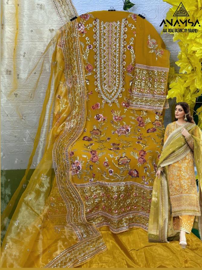 Anamsa 262 Faux Georgette Pakistani Salwar Suit Wholesalers In Delhi