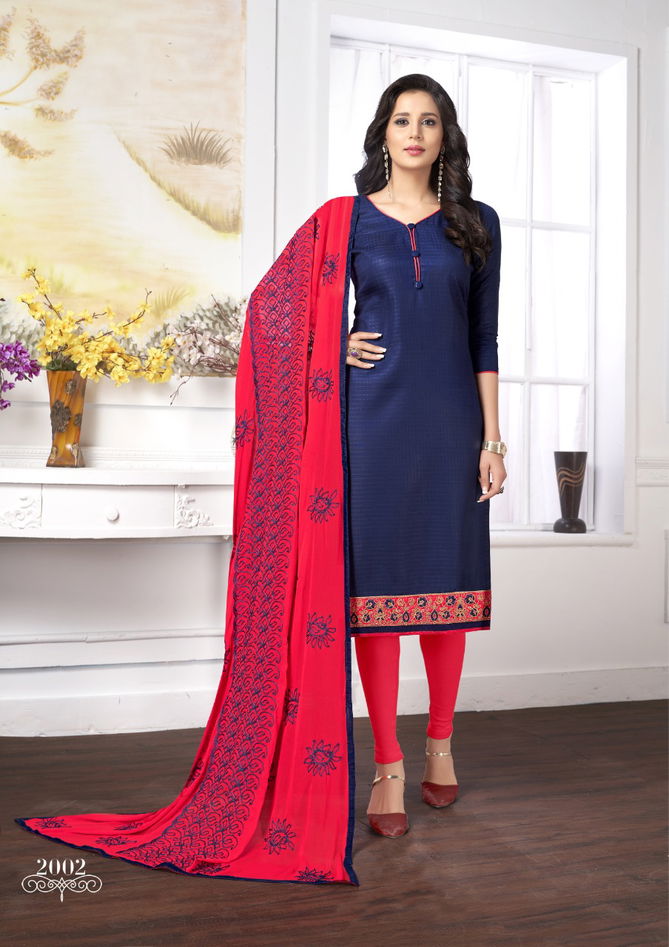 Latest Designer Regular Wear Churidar Dress Material Collection With Nazneen Dupatta