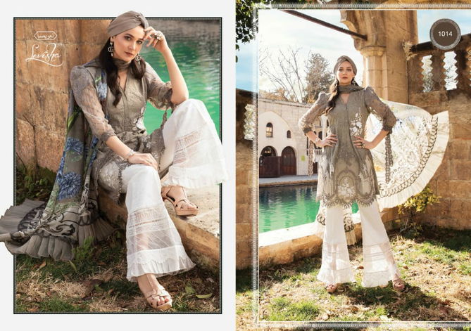 Levisha Maria B Latest fancy designer heavy Casual Wear Lawn Self Borer Embroidery Work Pakistani Salwar Suits Collection
