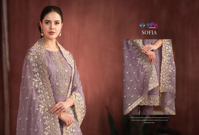 Sofia By Vipul Embroidered Organza Salwar Kameez Wholesale Market In Surat Wit Price