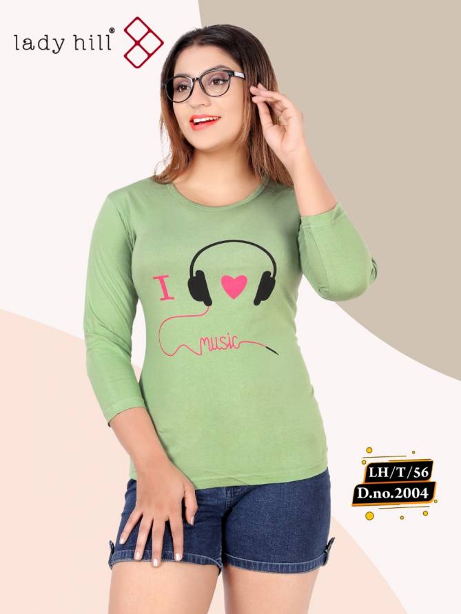Lady Hill 56 2004 Casual Daily Wear Hosiery cotton Ladies Tshirt Collection
