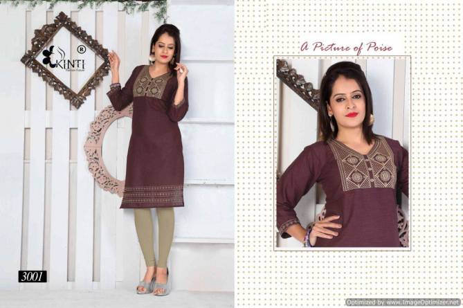 Kinti Morni Exclusive Cotton Slub With Embroidery Work Designer casual Wear Kurti Collection