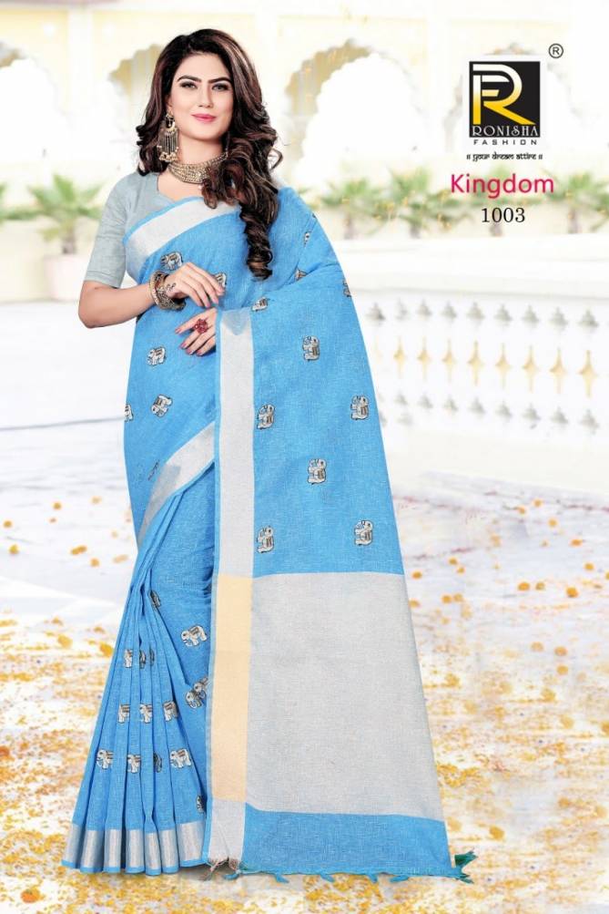 Ronisha Kingdom 2 Latest Regular Wear Cotton Silk Printed Saree Collection