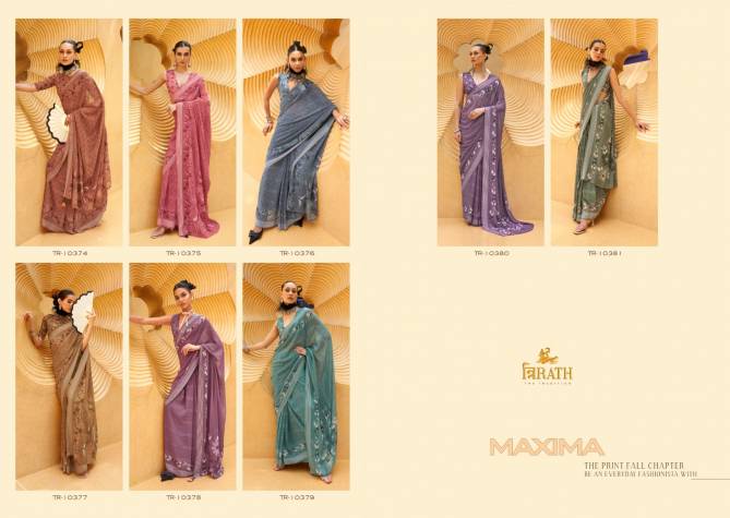 Maxima By Trirath Daani Georgette Printed Surat Saree Wholesaler Market