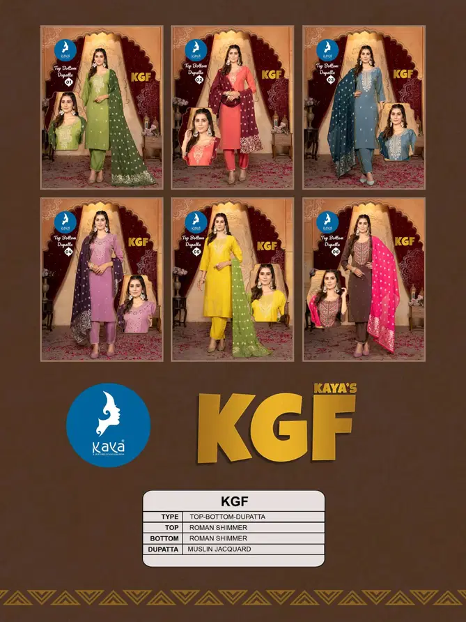 Kgf By Kaya Roman Shimmer Kurti With Bottom Dupatta Orders In India