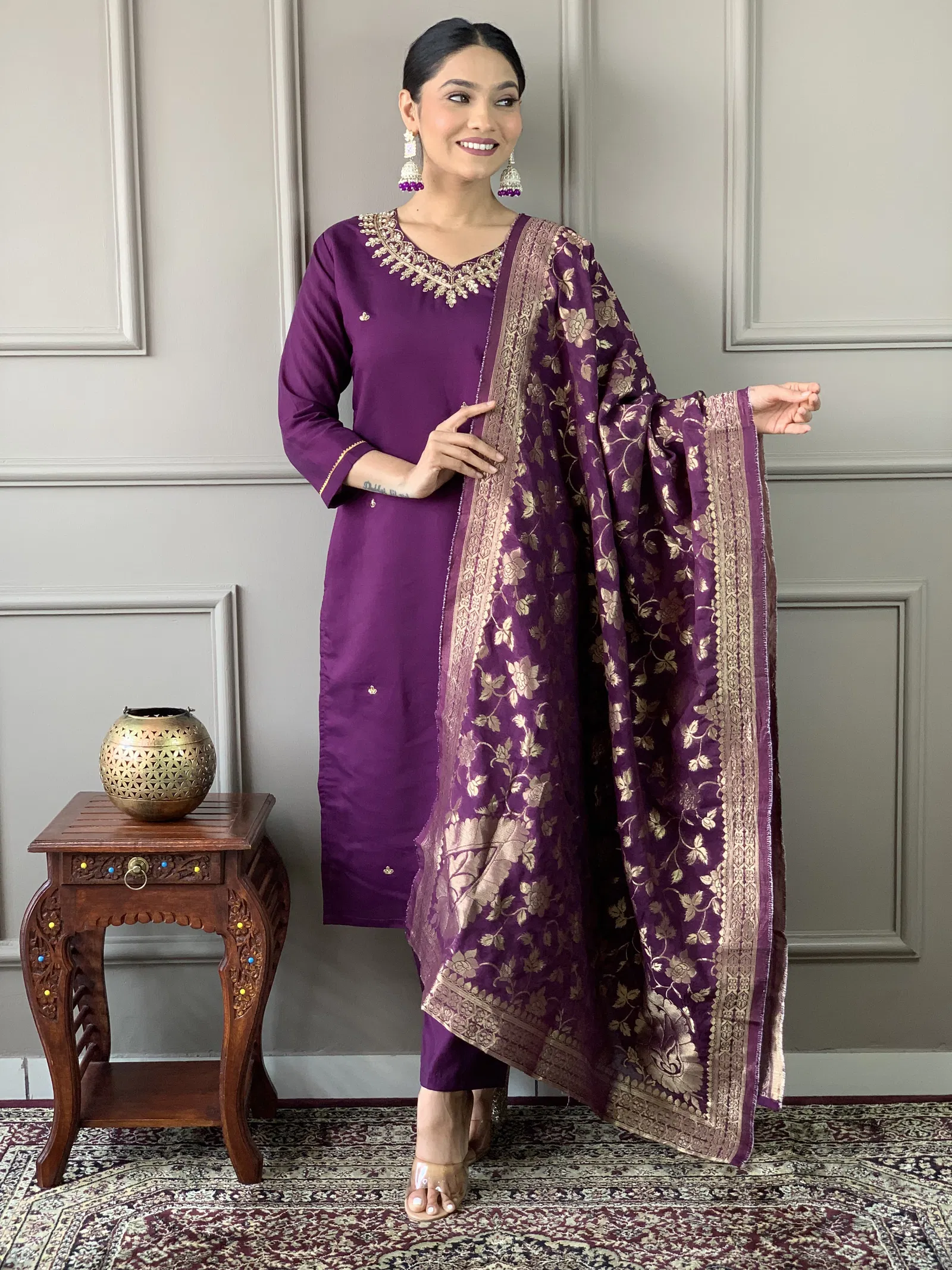 KF 5010 Kalaai Viscose Chanderi Kurti With Bottom Dupatta Orders In India