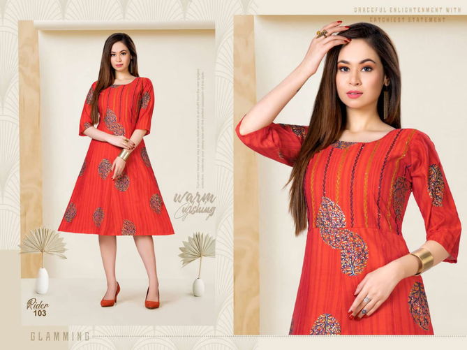 Beauty Queen Rider Ethnic Wear Silk Designer Kurti Collection