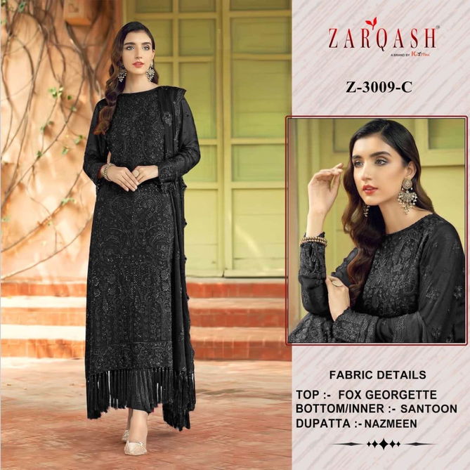 Zarqash Z3009 B To D Organza Printed Embroidery Pakistani Suit Wholesale Online