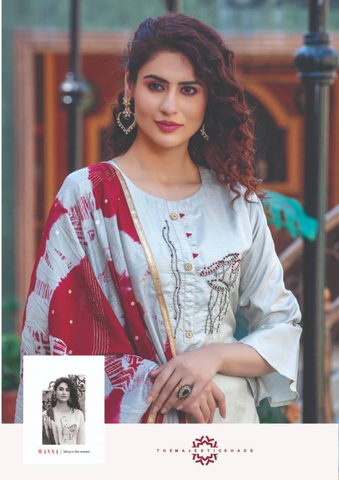 Wanna Ginni Designer Casual Wear Heavy Silk Kurtis With Fancy Heavy Dupatta Collection