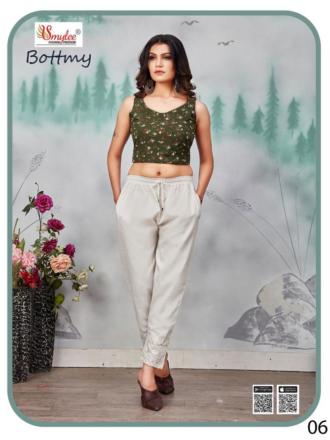 Smylee Bottmy Heavy Latest Fancy Designer Starchable Slub Pant Collection