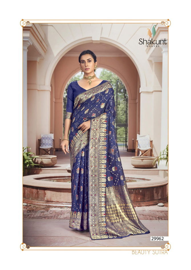 SHAKUNT NIDISHA Fancy Heavy Cotton Weaving Designer Saree Collection