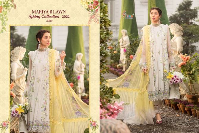 Shree Mariya B Lawn Spring 2022 Heavy Wedding Wear Cotton Pakistani Salwar Kameez Collection