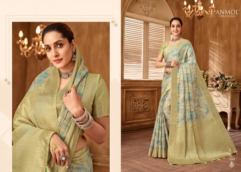 Tulip Vol 13 By Anmol Musline Silk Embroidery Saree Suppliers In India