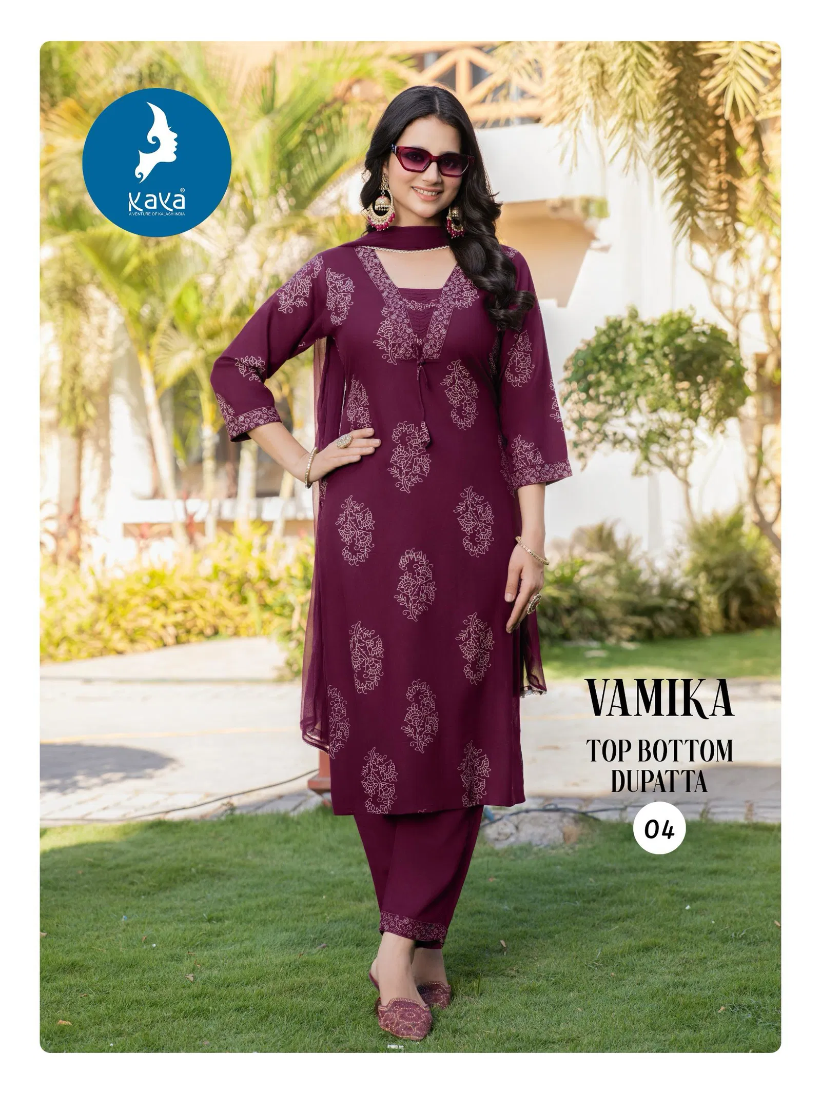 Vamika By Kaya Rayon Printed Kurti With Bottom Dupatta Orders In India