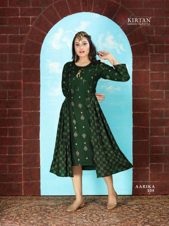 Kirtan Aarika Latest fancy Regular Wear Rayon Printed Designer Kurtis Collection