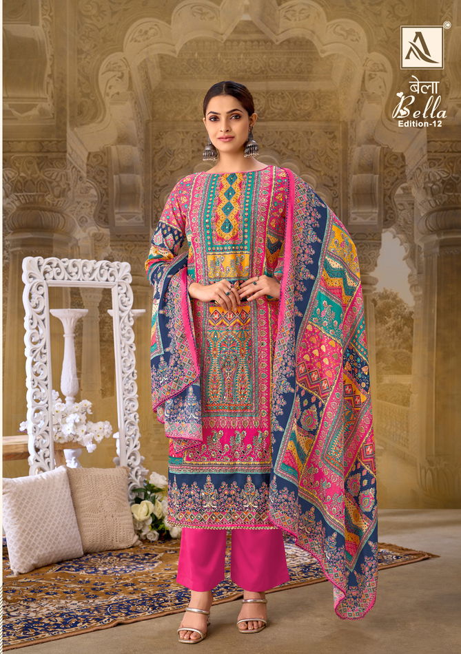 Bella 12 By Alok Suit Muslin Printed Dress Material Suppliers In Mumbai