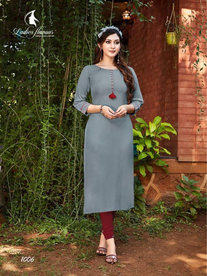 LADIES FLAVOUR SERENA VOL-3 Latest Fancy Designer Ethnic Wear Rayon With Embroidery Work Heavy Kurtis Collection
