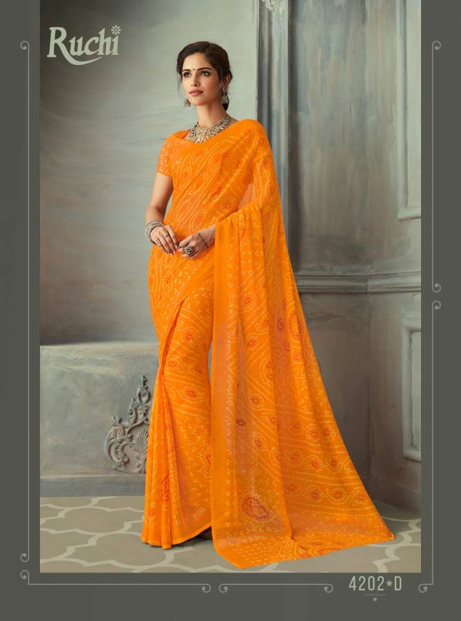 Ruchi Super Kesar Chiffon Ethnic Wear Printed Latest Designer Saree Collection
