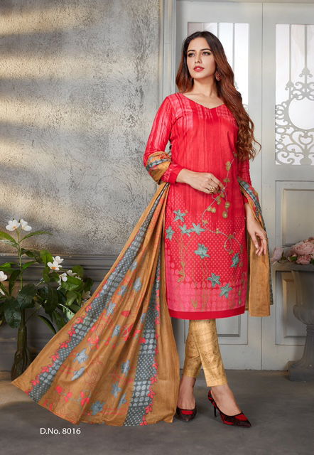 SC laadki Vol-8 Latest Fancy Designer Casual Regular Wear Cotton Printed Dress Material Collection