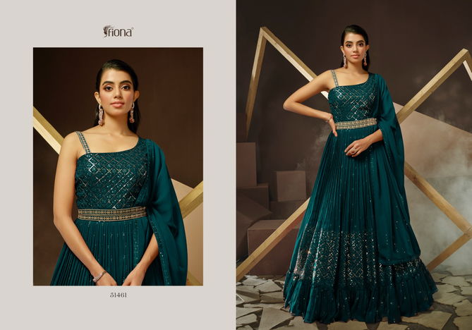 Fiona Navyata Georgette Party Wear Gown With Dupatta Catalog
