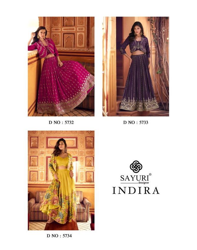 Indira By Sayuri Designer Chinon Silk Indo Western Wholesale In India