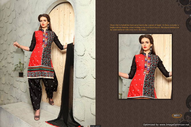 Latest Designer Embroidered Punjabi Dress Material With Nazmeen Dupatta 