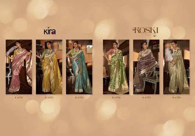 Koski By Kira Tissue Wedding Wear Saree Wholesale Shop In Surat