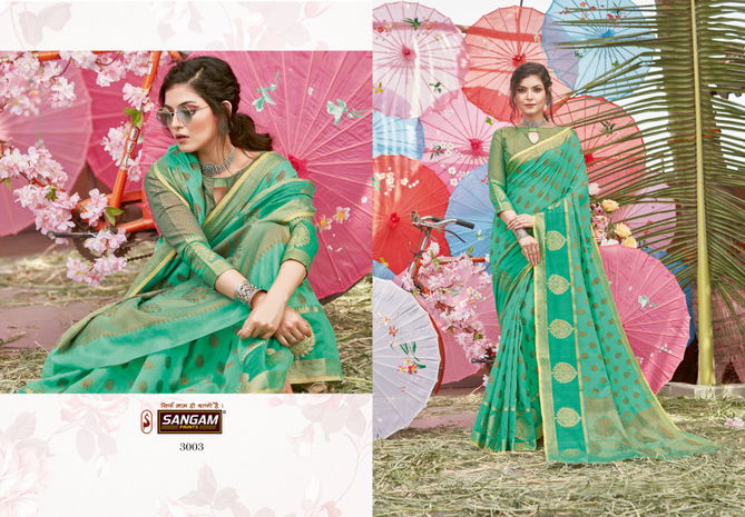 Sangam Sudha Latest Fancy Designer Festive Wear Cotton Handloom Sarees Collection
