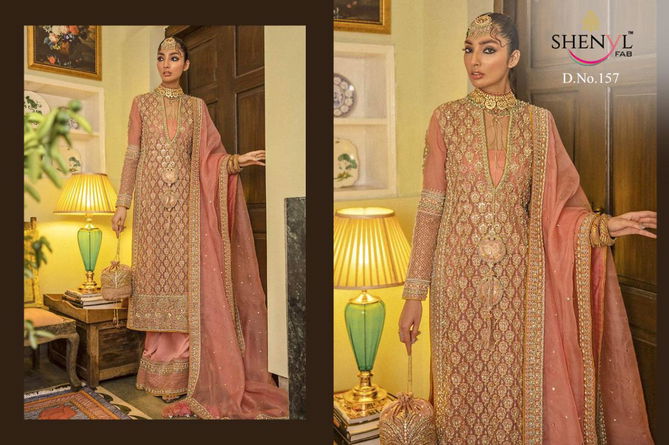 Shenyl 2 Latest Wedding Wear Full Heavy Embroidery And Diamond work Fox georgette Top With Heavy Dupatta Pakistani Salwar Suits Collection