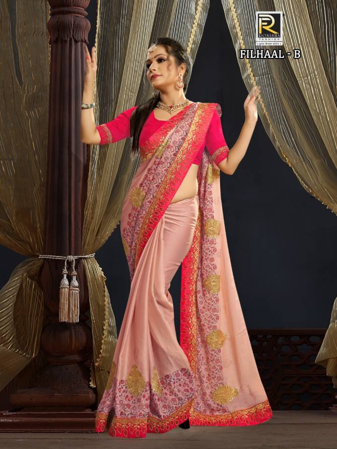 Ronisha Filhaal Fancy Work Festive Wear Chiffon Designer Saree Collection
