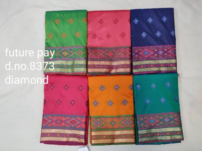 Future Pay 8373 Fancy Festive Wear Latest Designer Cotton Silk with diamond Sarees Collection
