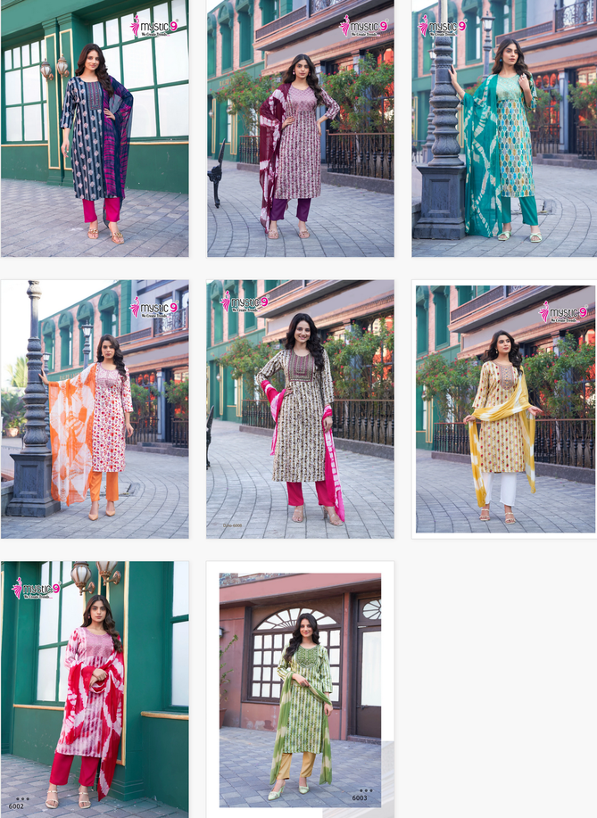 Rubina Vol 6 By Mystic 9 Rayon Kurti With Bottom Dupatta Orders In India