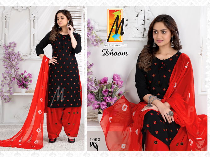 Master Dhoom Rayon Printed Daily Wear kurti With Bottom And Dupatta Readymade Collection