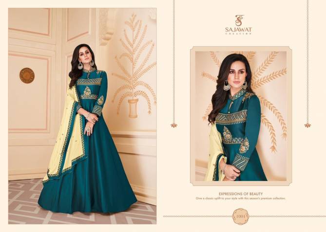 SAJAWAT SIPHORA Latest Wedding Wear Heavy Soft Silk Embroidery Work Full Stich Gown And four side work Dupatta Collection