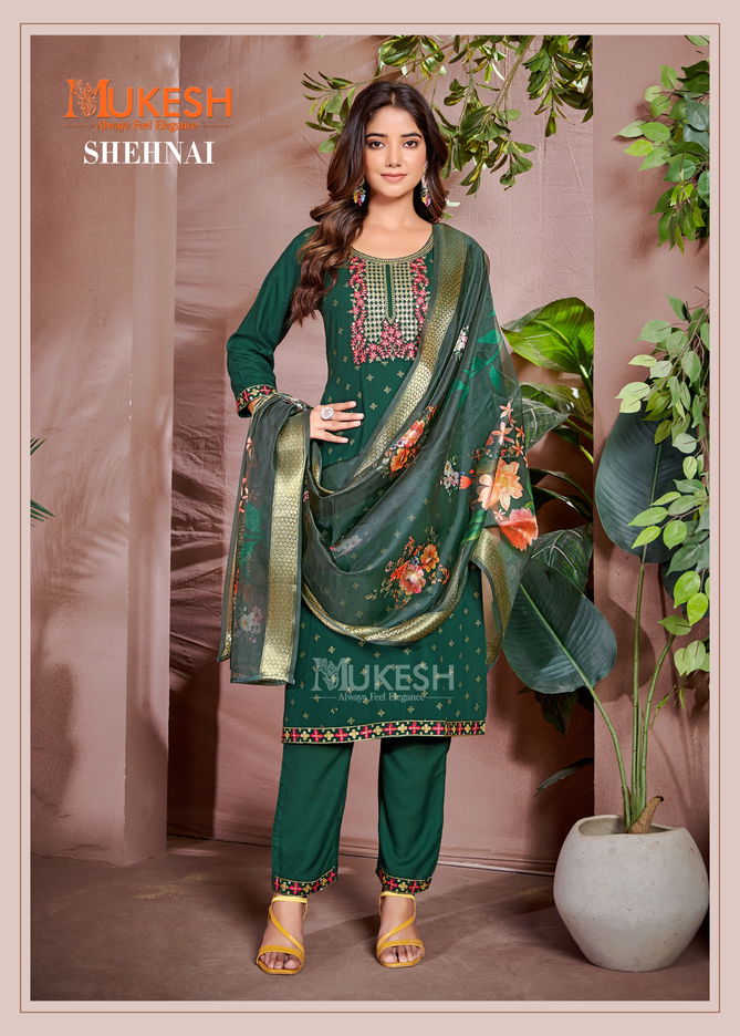 Shehnai By Mukesh Foil Butty Rayon Top With Bottom Dupatta Wholesale Shop In Surat