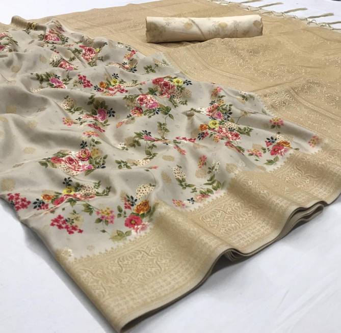 Latest Designer Daily Wear Beautiful Printed Silk Saree Collection 