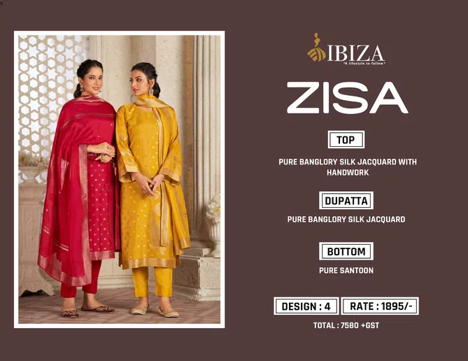 Zisa By Ibiza Designer Silk Salwar Kameez Suppliers In India