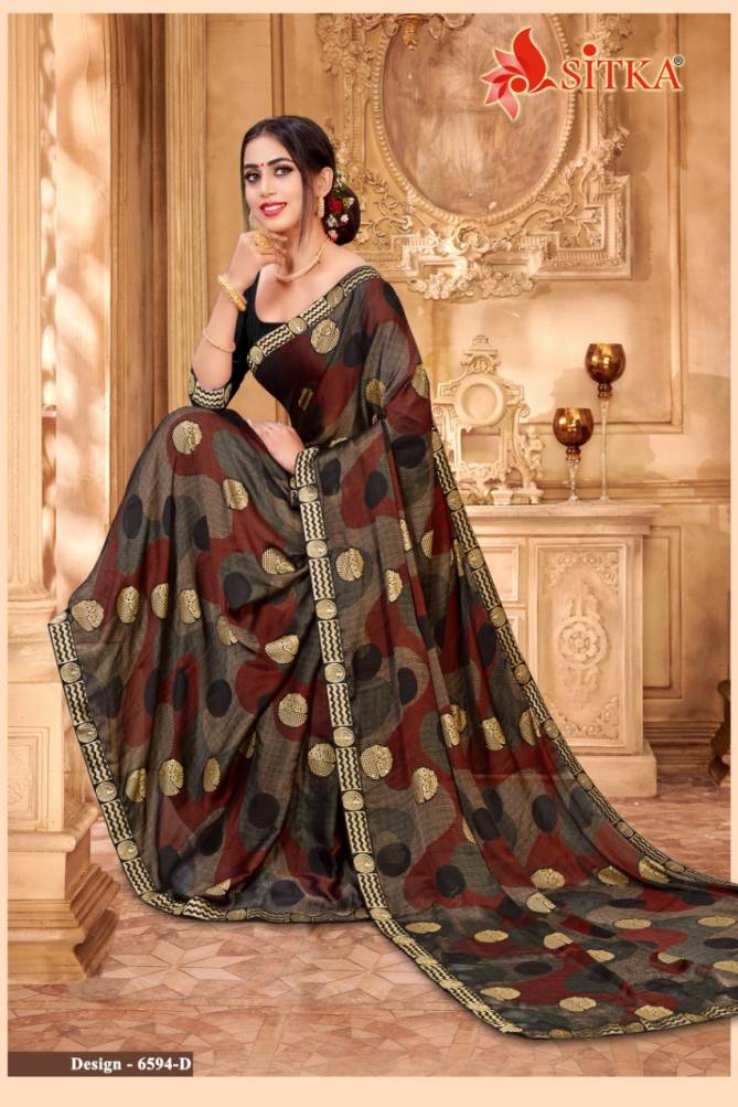 Minaj Black Moss Chiffon Latest Designer Festive Wear Printed Sarees Collection
