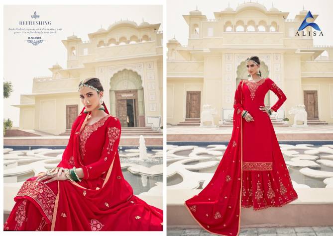 Alisa Kiara 6 Festive Wear Latest Designer Kurta With Georgette Bottom Salwar Suits Collection
