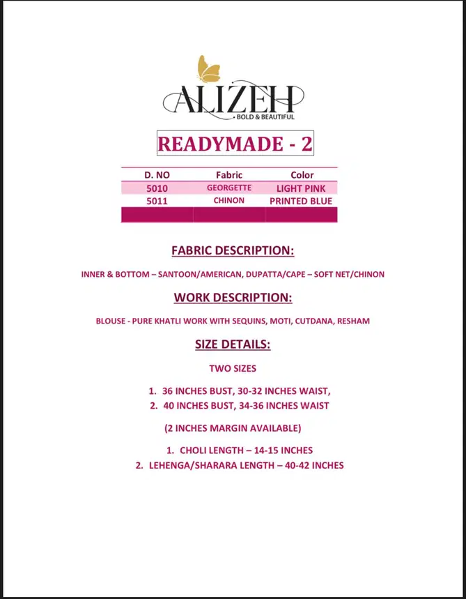 Readymade Vol 2 By Alizeh Indo Western Lehenga Wholesalers In India