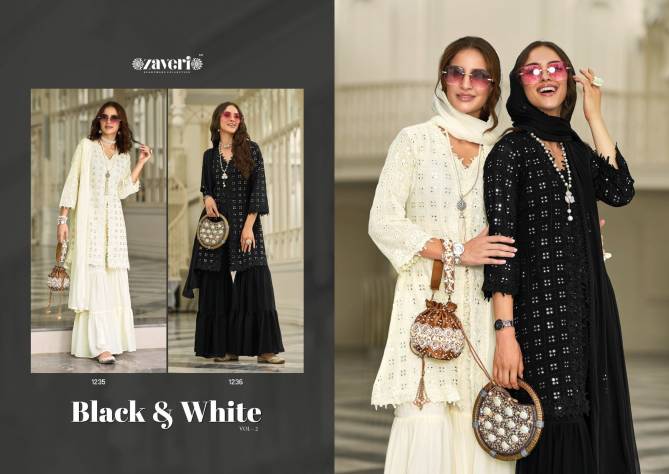 Black White Vol 2 By Zaveri Faux Georgette Readymade Suit Catalog