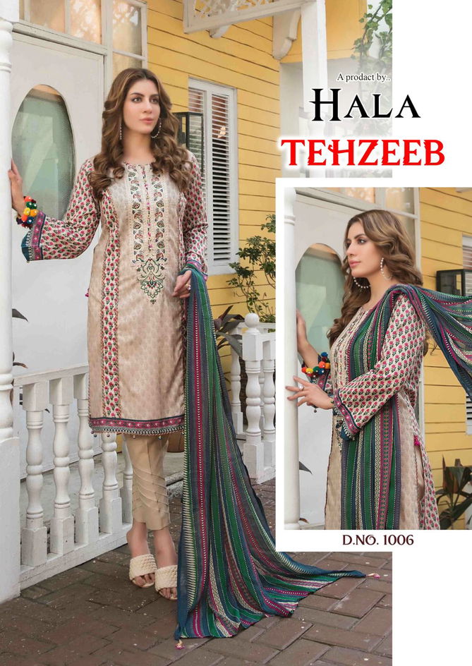 Tehzeeb By Hala Cambric Cotton Pakistani Dress Material Catalog