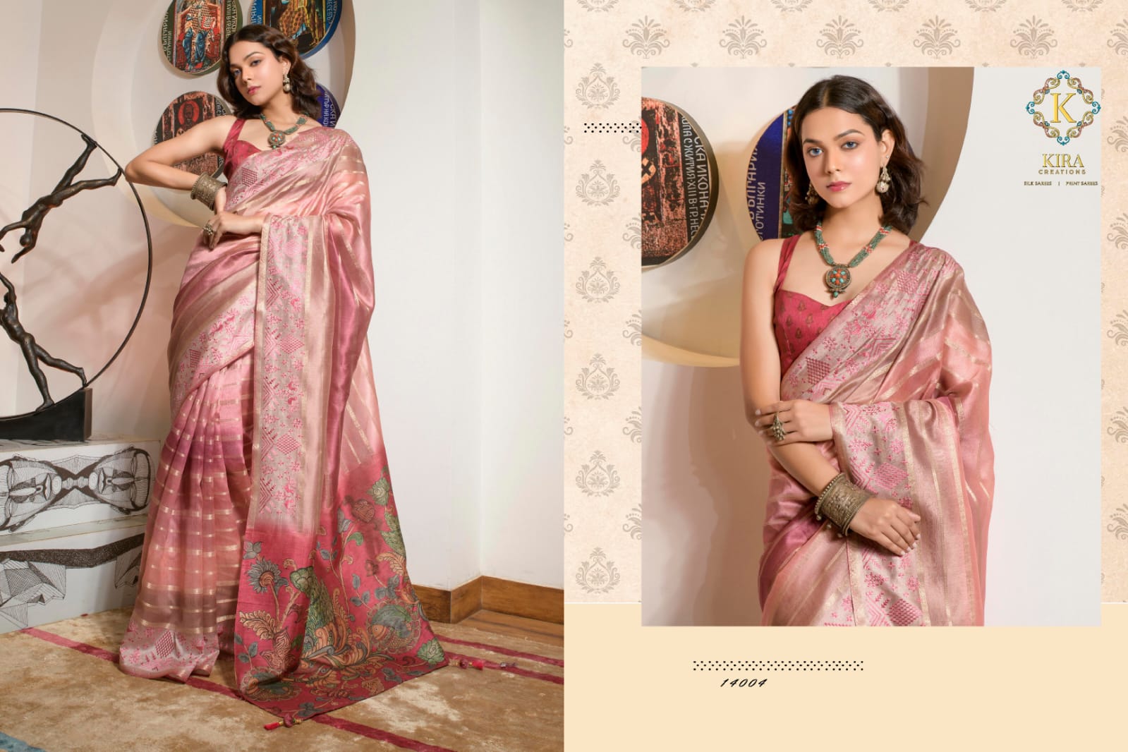 Kamakhya By Kira Digital Print Kora Silk Saree Wholesale Market In Surat