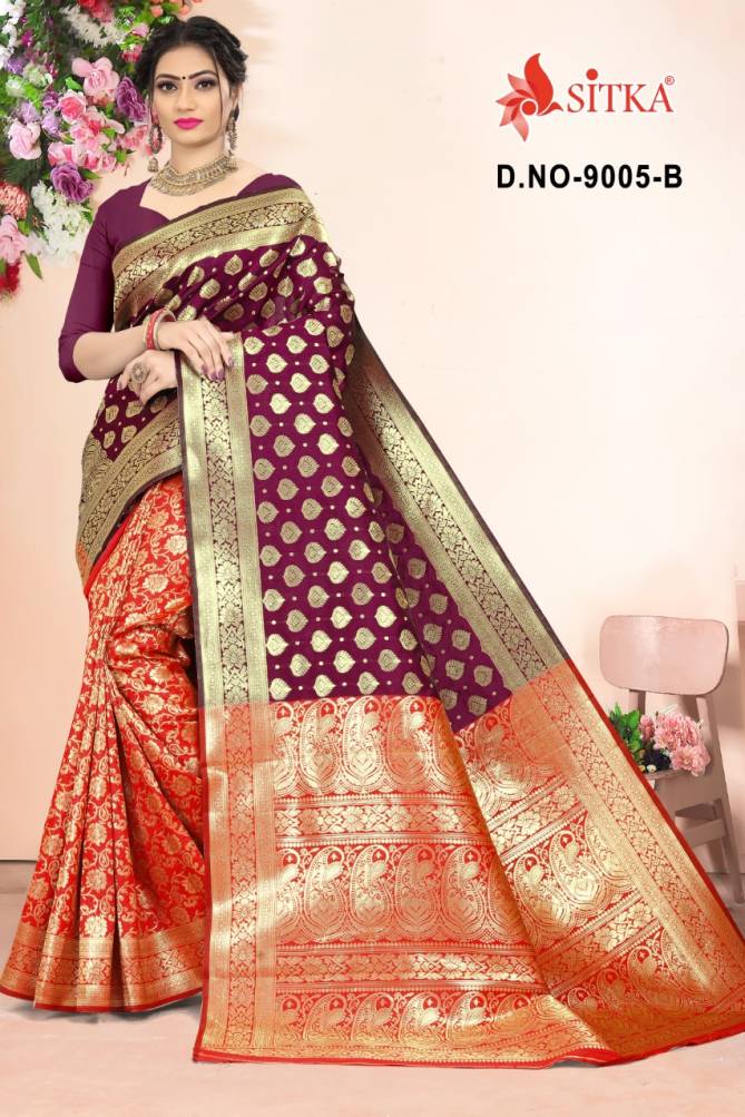 Jahnvi 9005 Latest Fancy Designer Festive Wear Heavy Silk Sarees Collection
