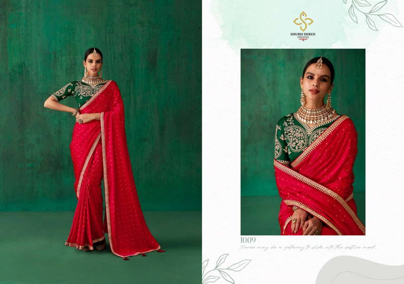 Nurvi By Shubh Shree Satin Jacquard Wedding Wear Saree Suppliers In India