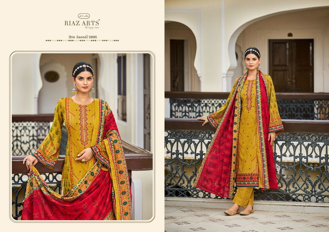 Bin Saeed Vol 3 By Riaz Arts Lawn Digital Printed Dress Material Orders In India