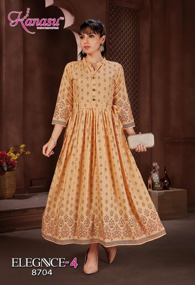 Kanasu Elegance 4 New Designer Ethnic Wear Long Anarkali Kurti Collection